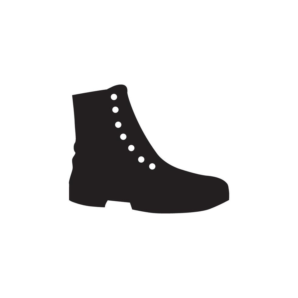 Isolated illustration of safety shoes with black pictogram, a work foot protection icon for industrial graphic sign vector