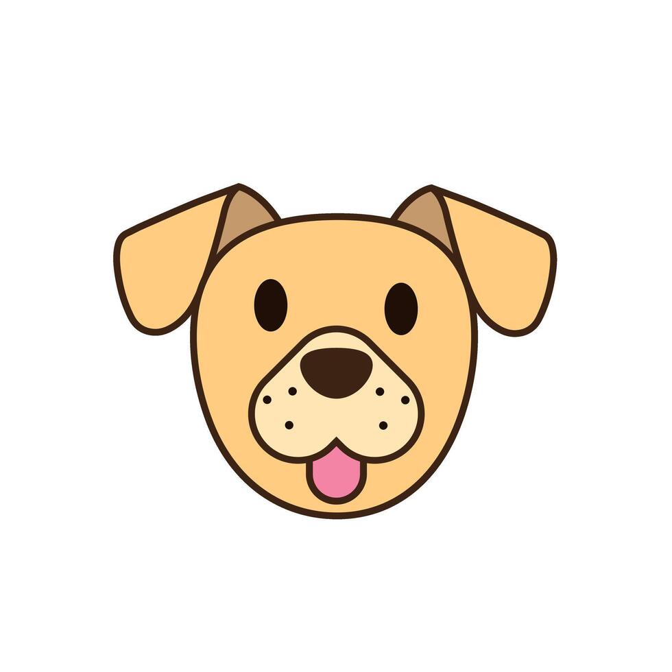 Dog Drawing Design Illustration Clipart Eps, Happy dog face isolated vector