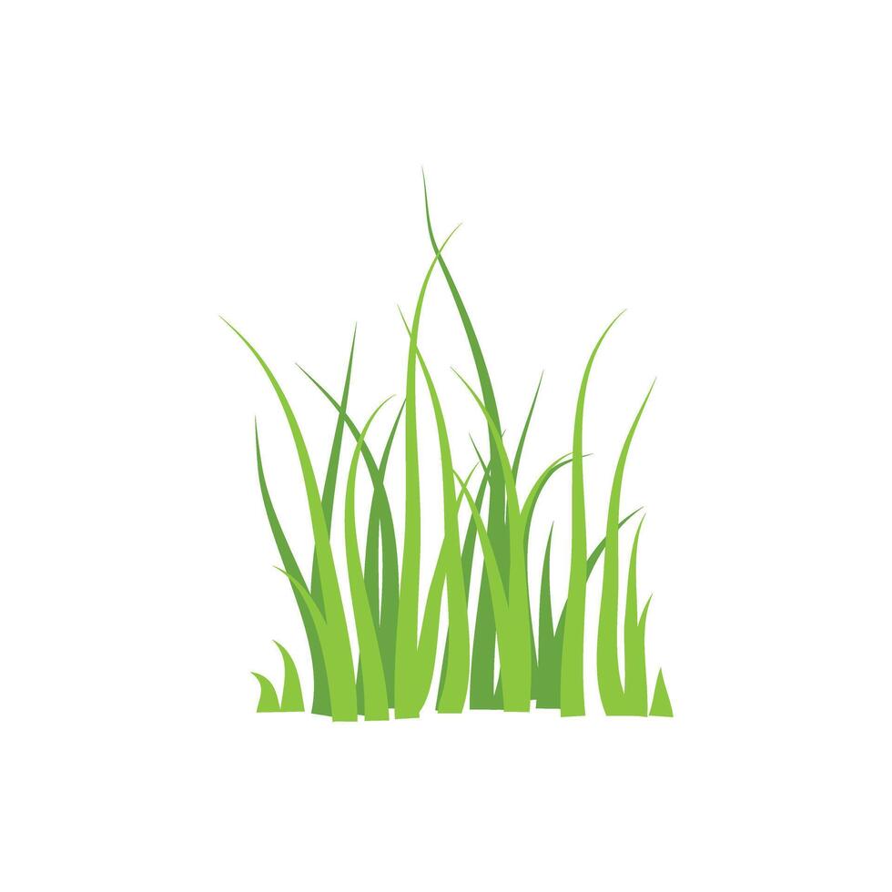 Grass cartoon texture. Grass field shape green silhouette plant bush vector