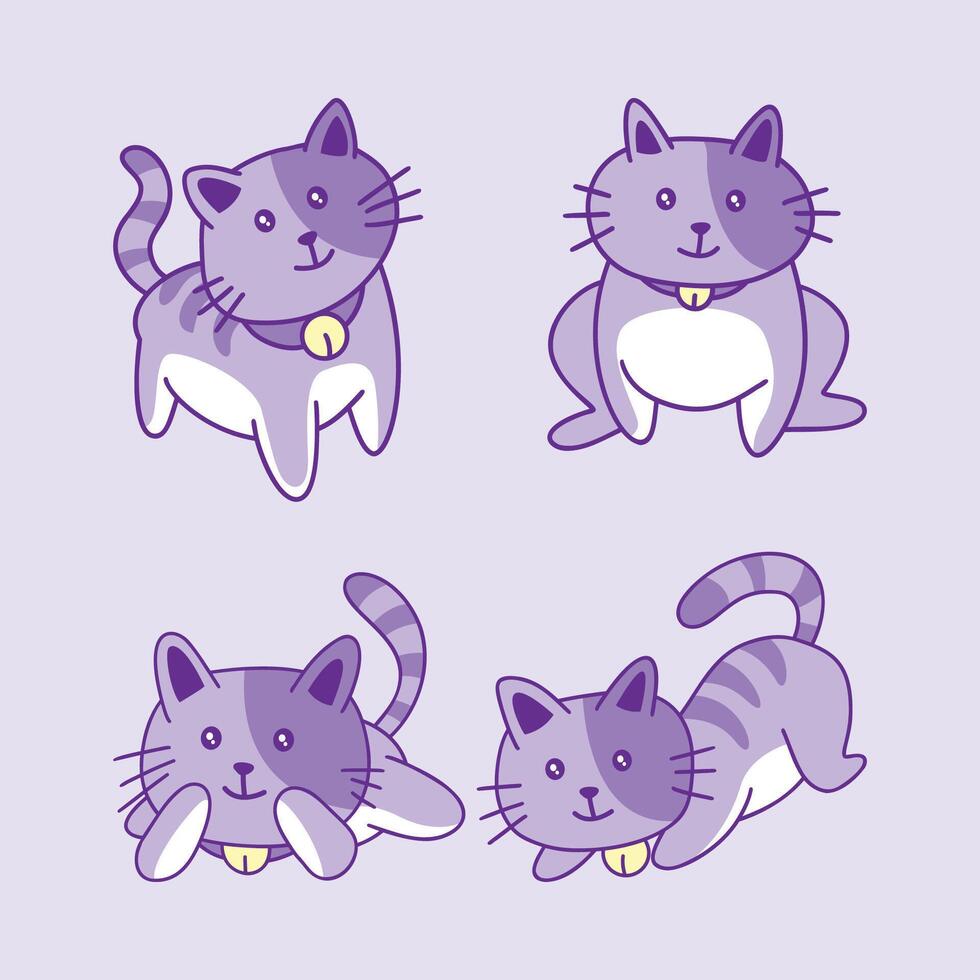 Cat mascot design. Cute cat stock pack. vector