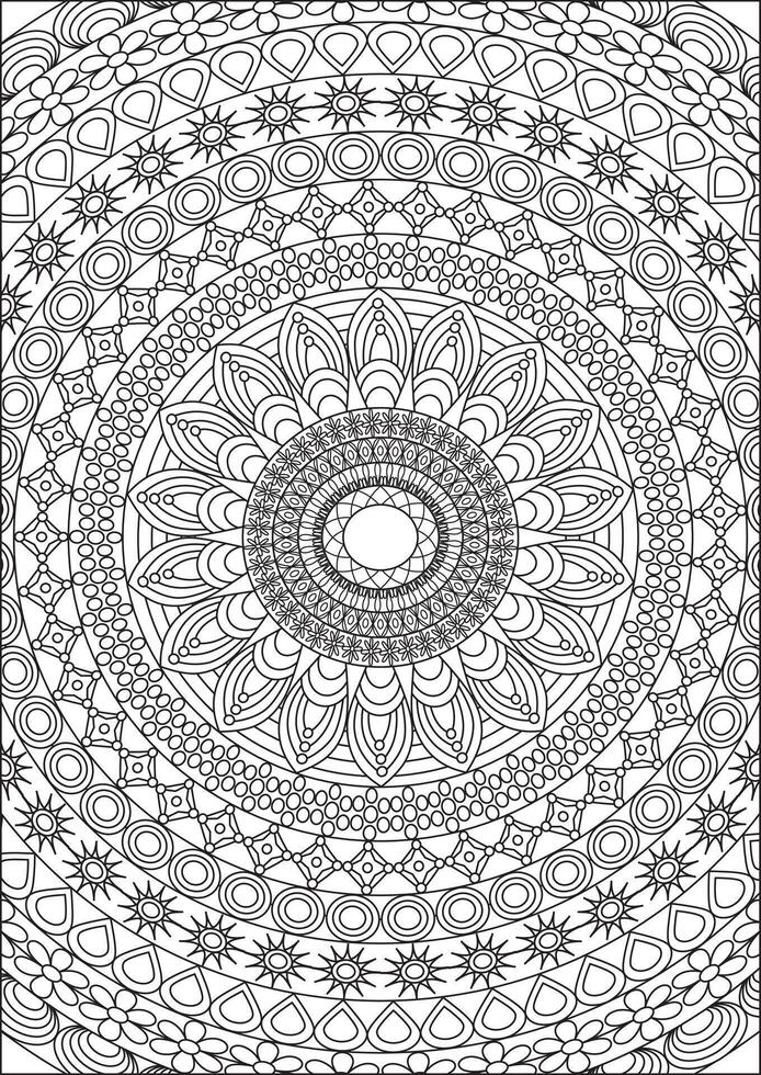 Adult Mandala Coloring Page vector