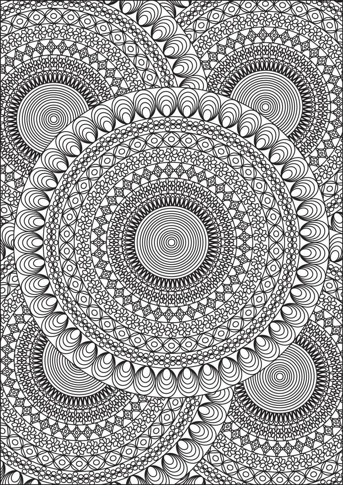Mandala Coloring Page Outline Art For Adult vector