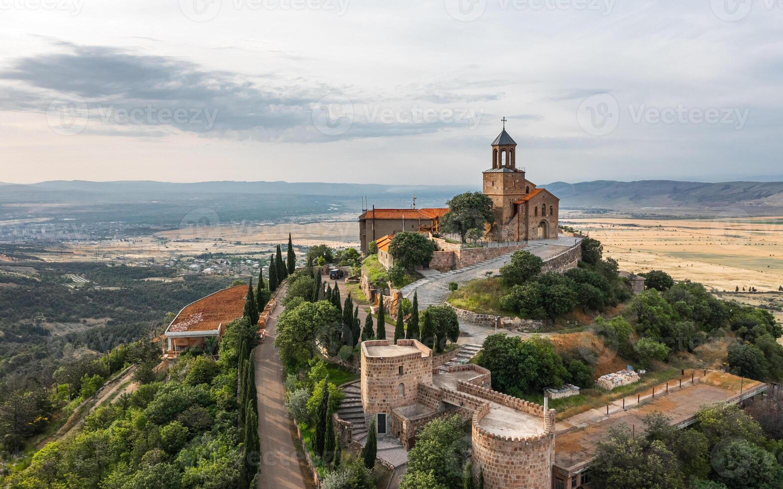 Aerial view of Shavnabada Monastery in Tbilisi photo