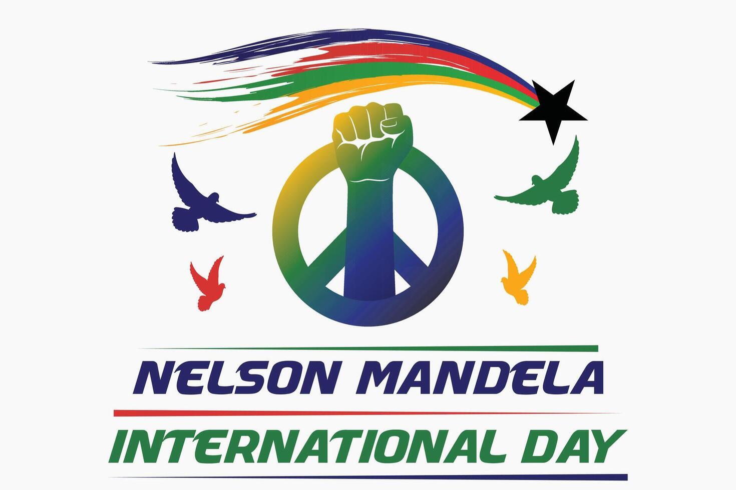 Nelson Mandela International Day July 18 Geometric Background Banner Poster Card Template vector