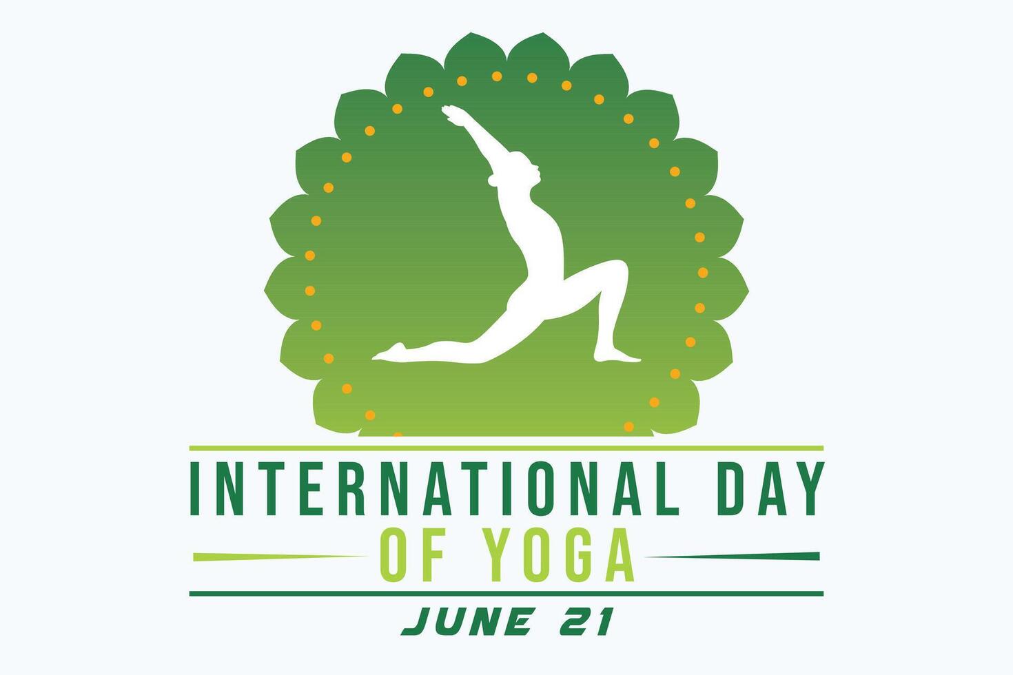 International Day of Yoga June Background Template for Banner Card Poster and Holiday Design Concept in Standard Colors vector