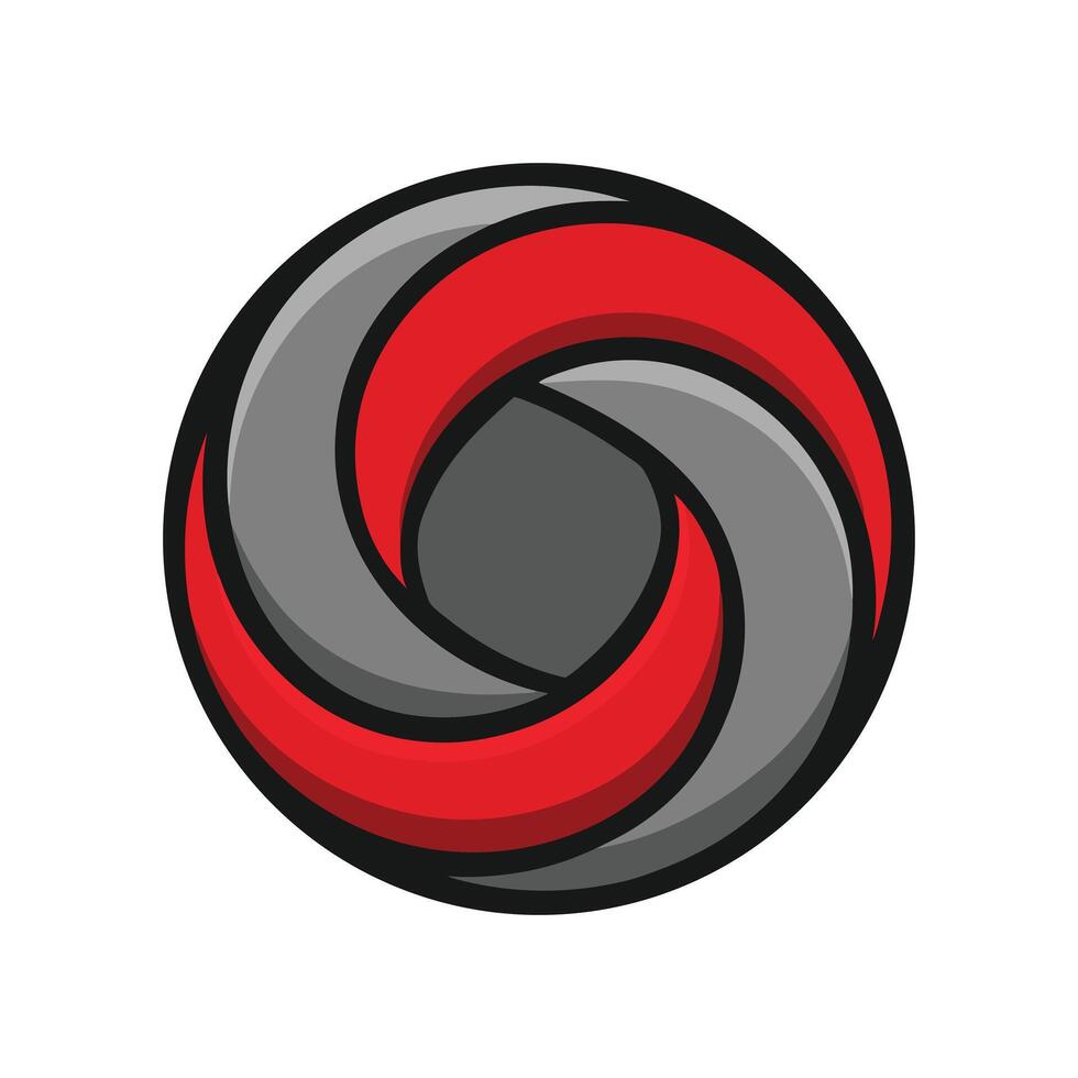 Abstract Spiral Logo with Red and Gray Elements vector