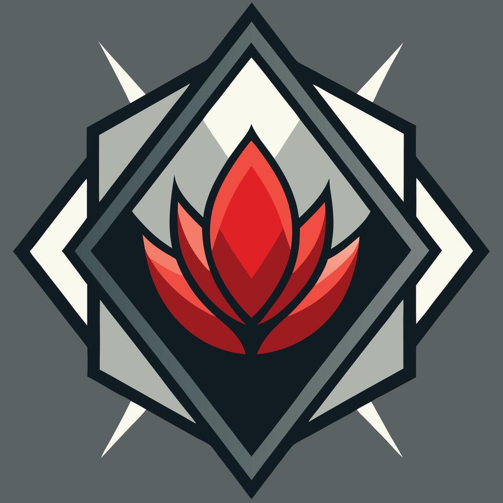 Geometric Lotus Emblem vector