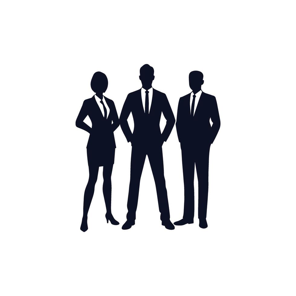 Business People Standing Silhouette Illustration vector
