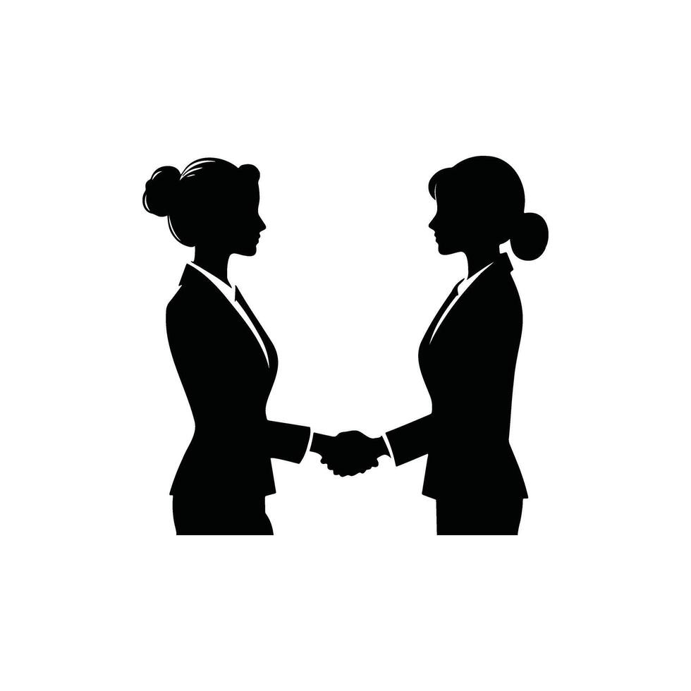 Two Business Women Handshake Each Other vector