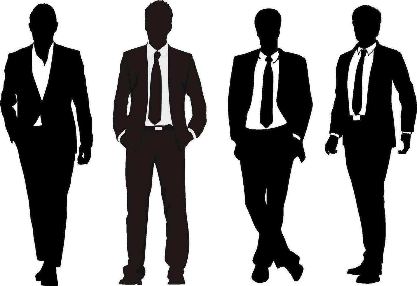 Business People Standing Silhouette vector