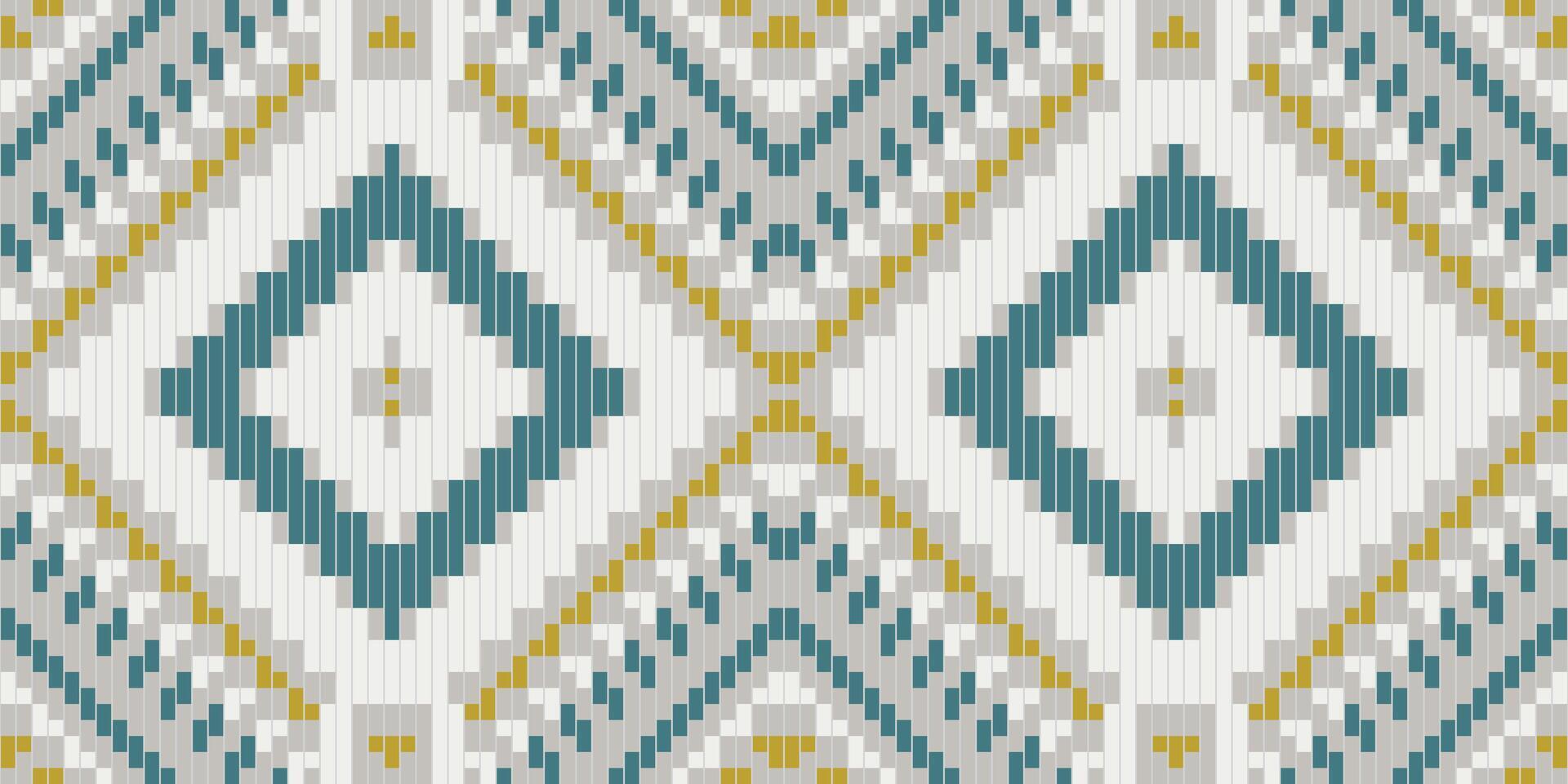 Square Seamless Abstract Geometric Patternfolk Embroidery, Aztec Geometric Ornament Print. Design for Carpet, Wallpaper, Clothing, Wrapping, Fabric vector