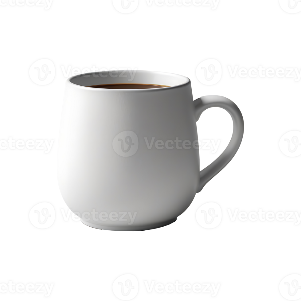 A single white ceramic coffee cup, isolated, is a blank object for your hot beverage png