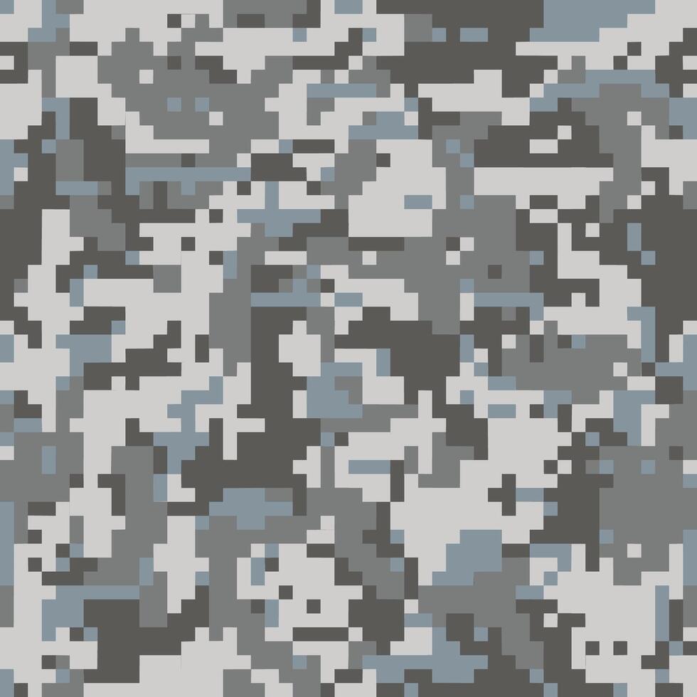 Digital camouflage seamless pattern. Classic military clothing style. Masking army camo, repeat print for wallpapers or prints on fabric. Blue, sea and light gray colors background vector