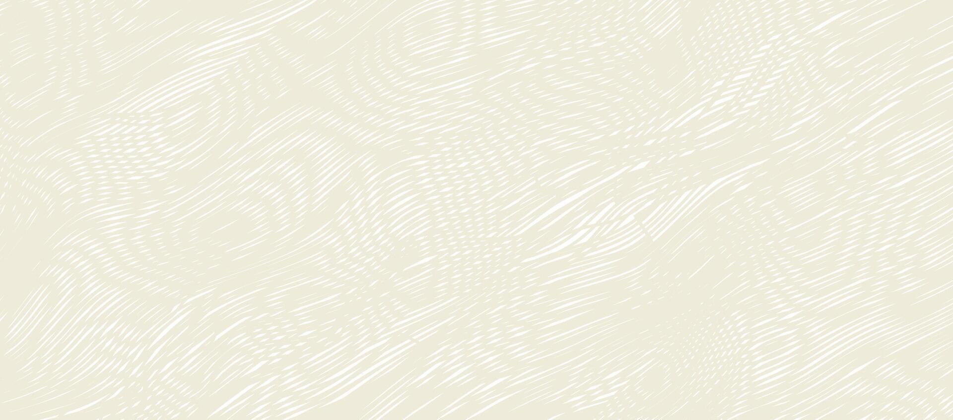 Reticulated texture of lines and moire effect. Crossing ripples linear background with stabilized filling of intersecting white and biege wavy lines. Overlay pattern vector