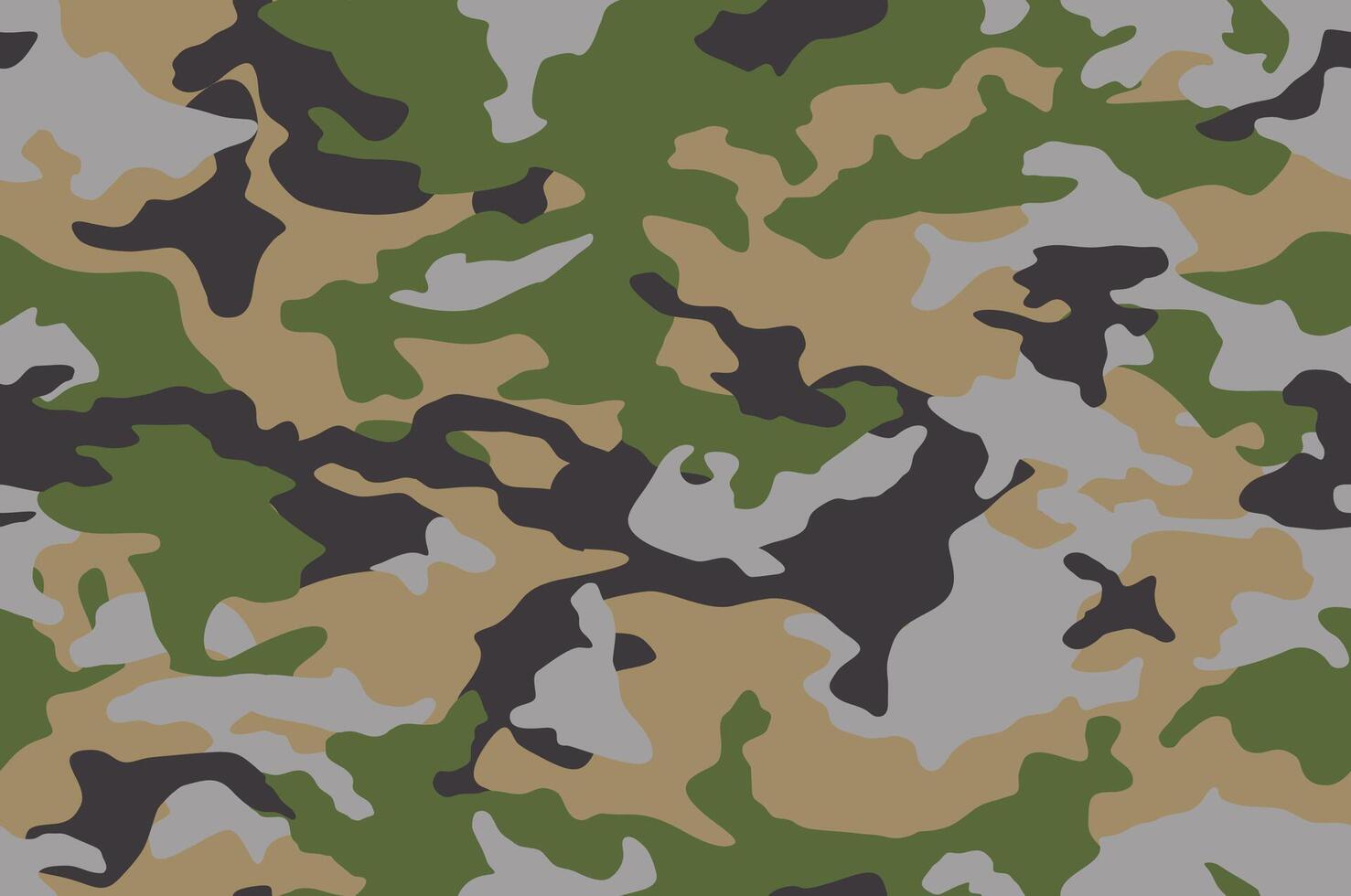 Camouflage seamless pattern. Khaki design style for t-shirt. Military texture, camo clothing while hunting vector