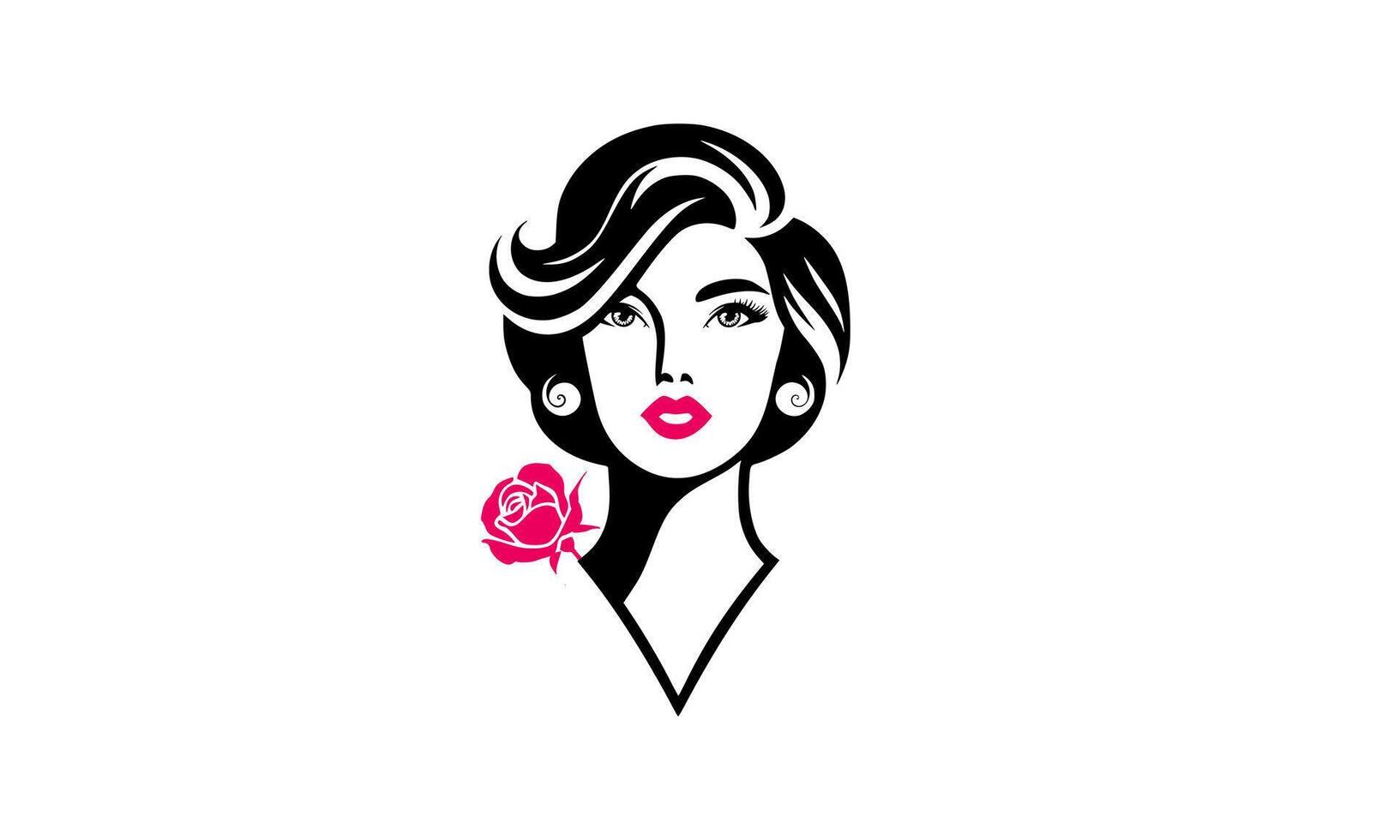 Elegant Lady Face Beauty Logo Template vector