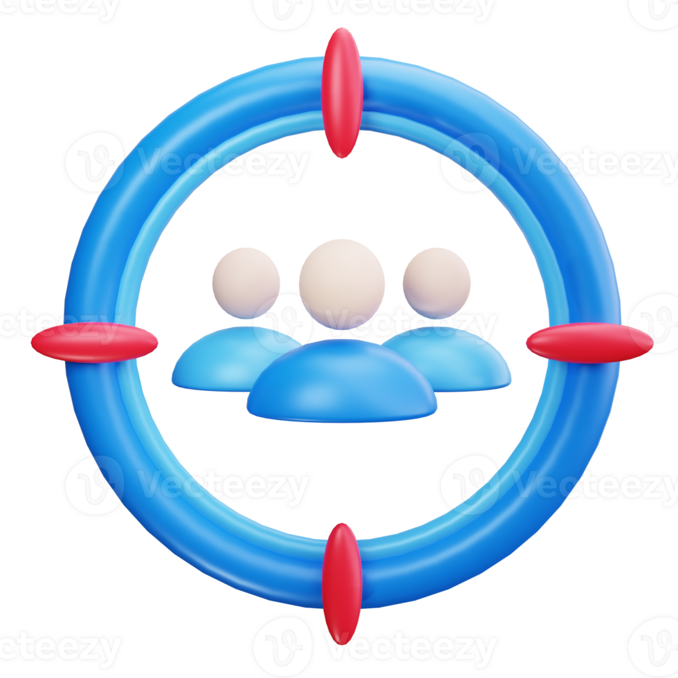 d rendering of a target with people in the middle png