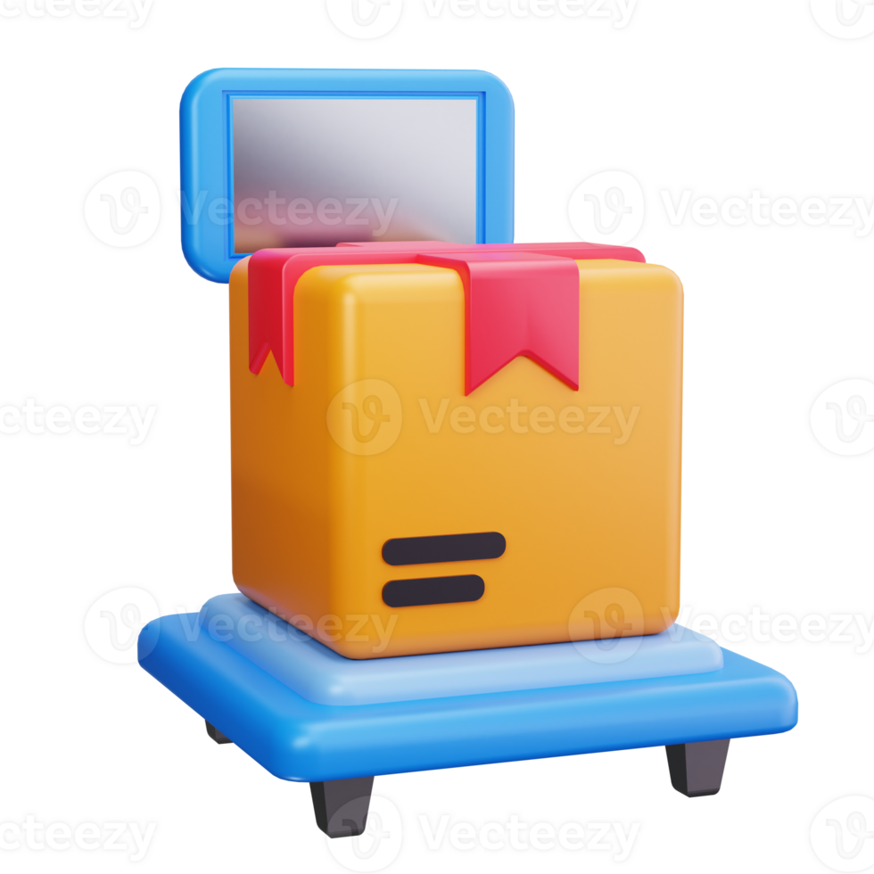 3d model of a package on a blue scale png