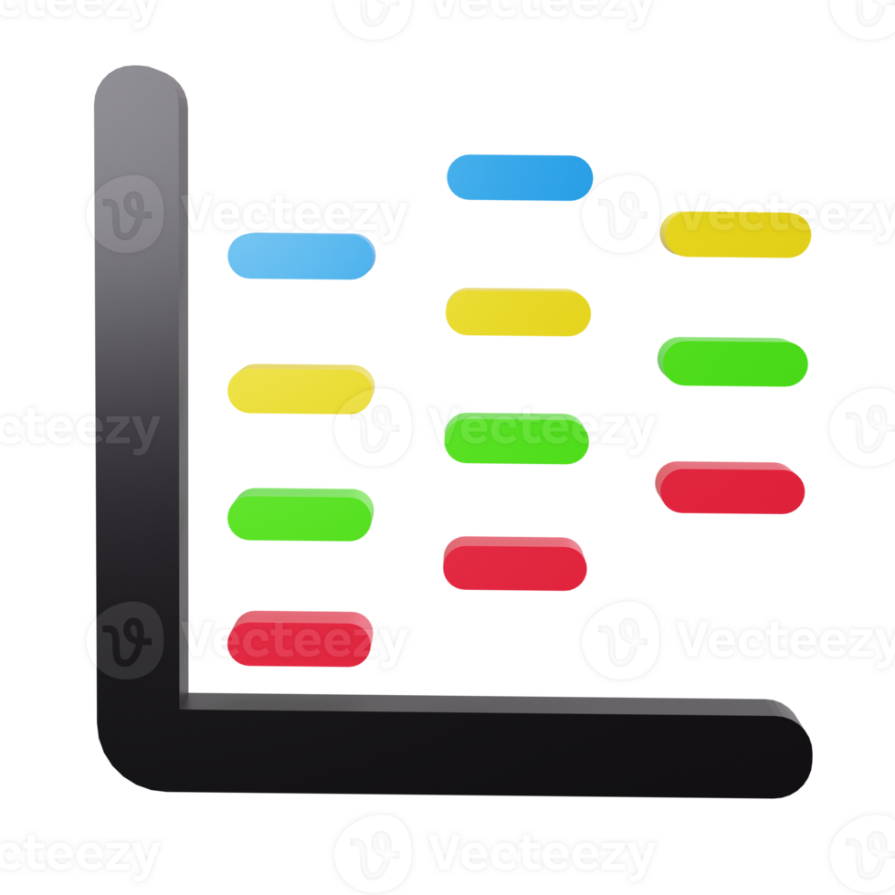 3d chart with colored bars. png