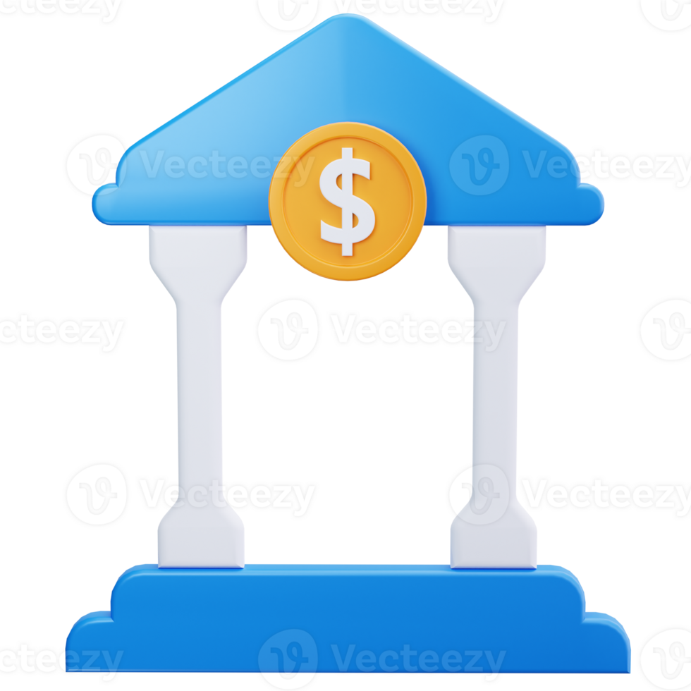 3D Icon Bank Building Financial png