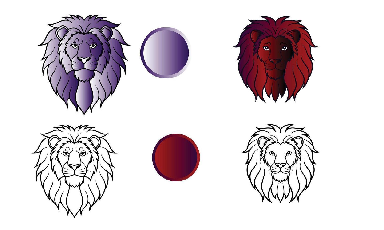 Lion in high grass vector