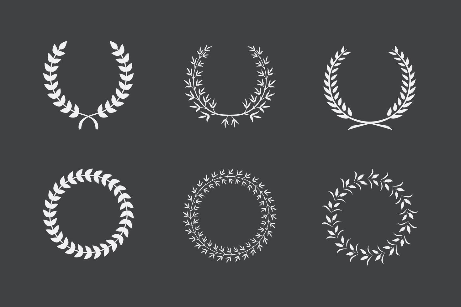Black and white laurel wreath vector