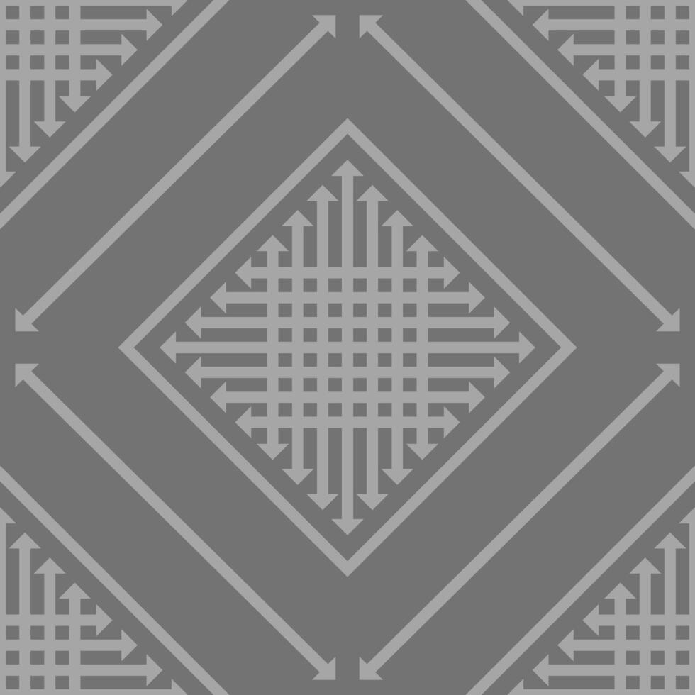 gray monochrome Seamless oriental geometric ethnic pattern for printing vector