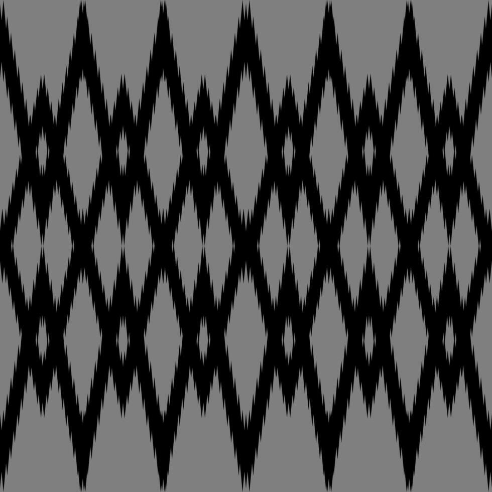 ikat gray monochrome Seamless oriental geometric ethnic pattern for background or wallpaper. Carpet vector