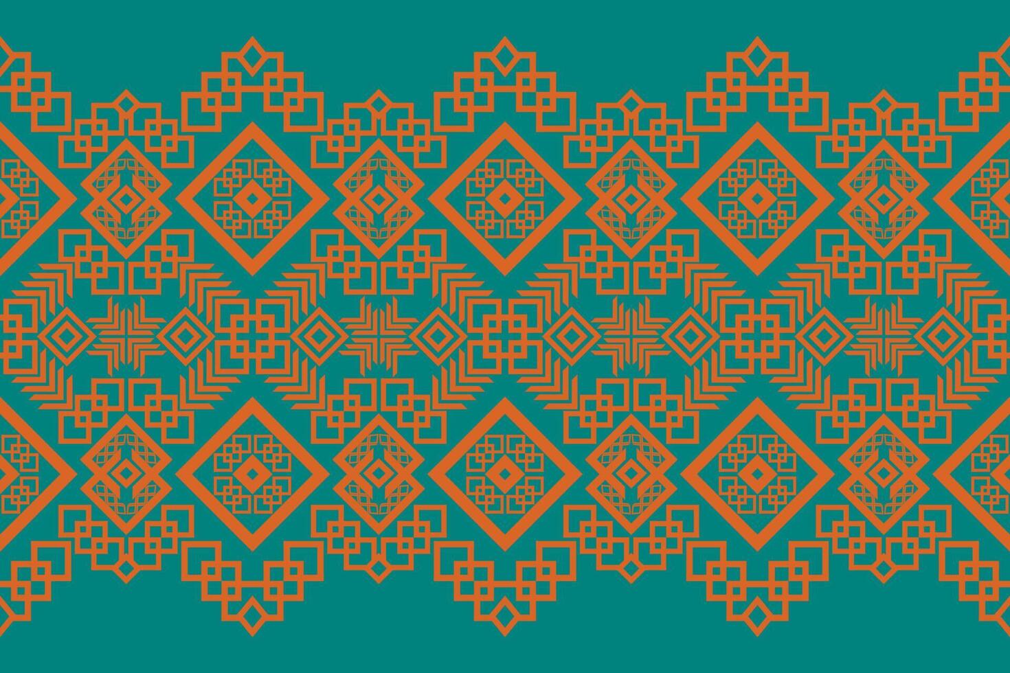orange Ethnic fabric pattern Designed from geometric shapes Ethnic Asian style fabric pattern Used for home decoration, carpet work, vector