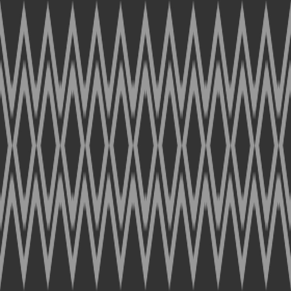 ikat gray Ethnic fabric pattern Designed from geometric shapes Asian style fabric pattern Used for home decoration work vector