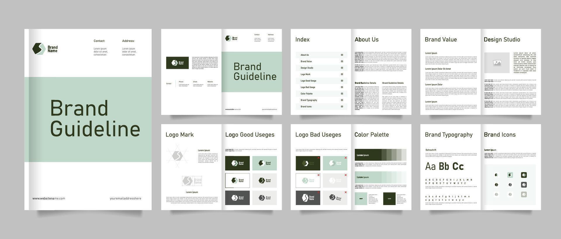 Brand Guideline Presentation template. Brand Strategy Guideline Layout. Brand Identity Guideline vector
