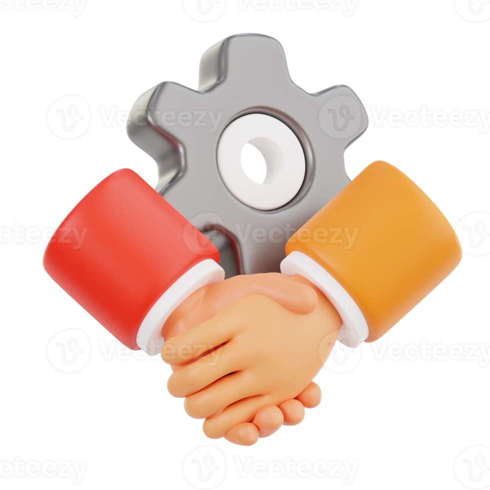 Gear and Handshake png