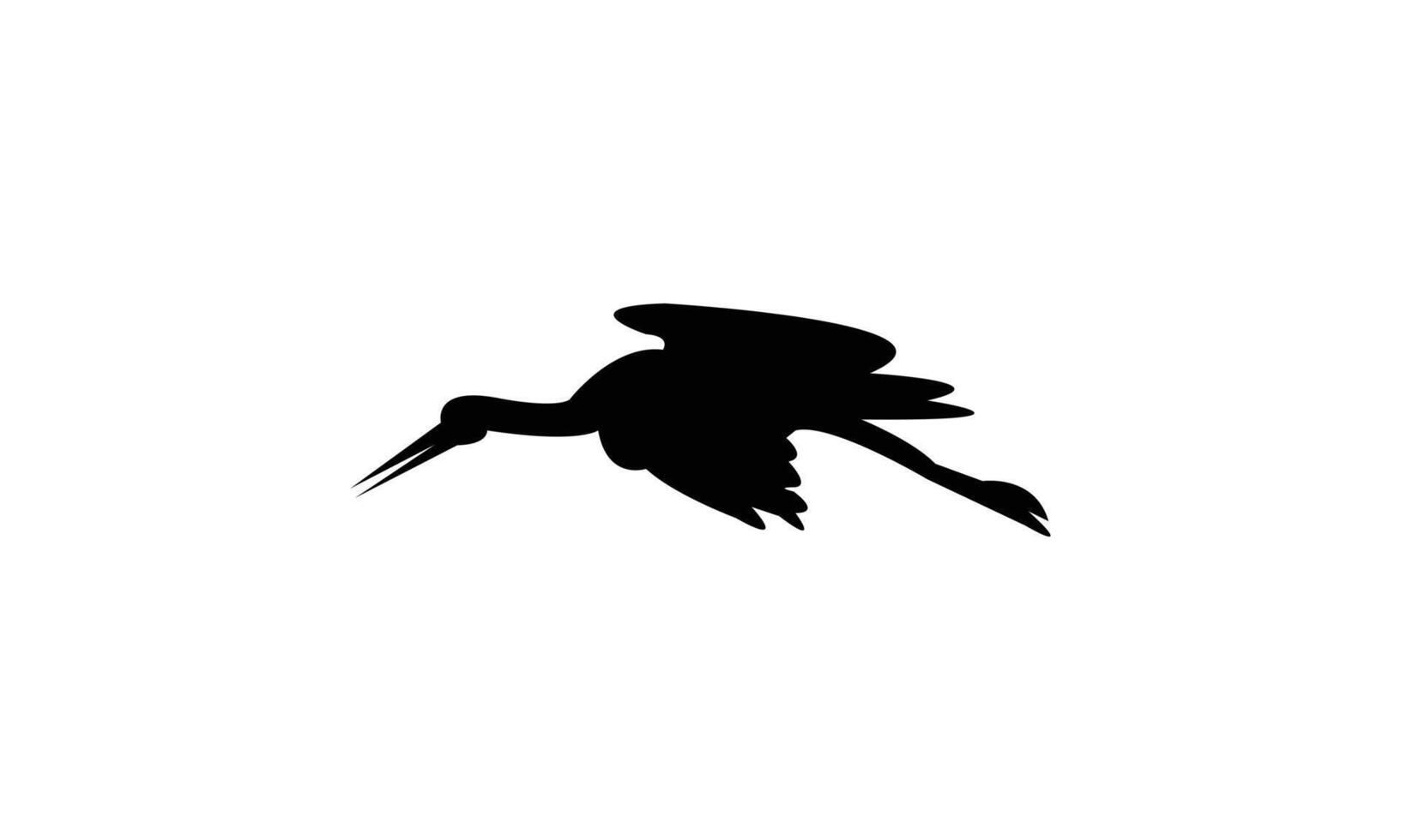Flying African woolly necked stork black Silhouette vector