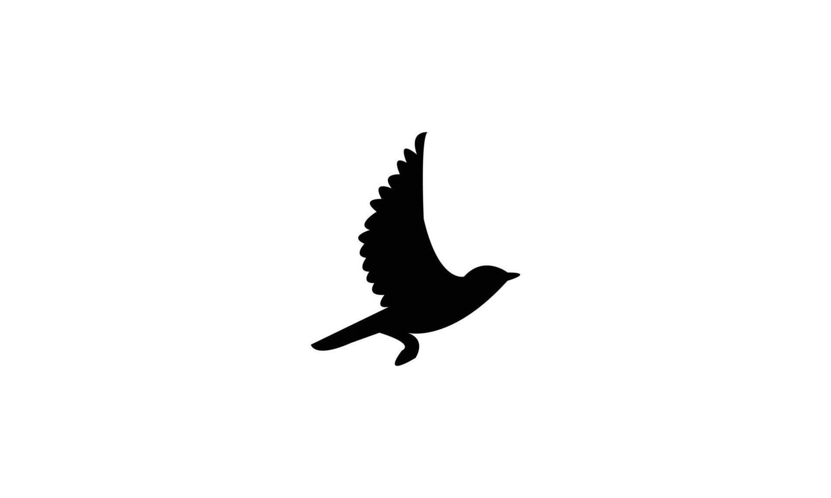 Flying Aguiguan reed warbler bird Silhouette vector