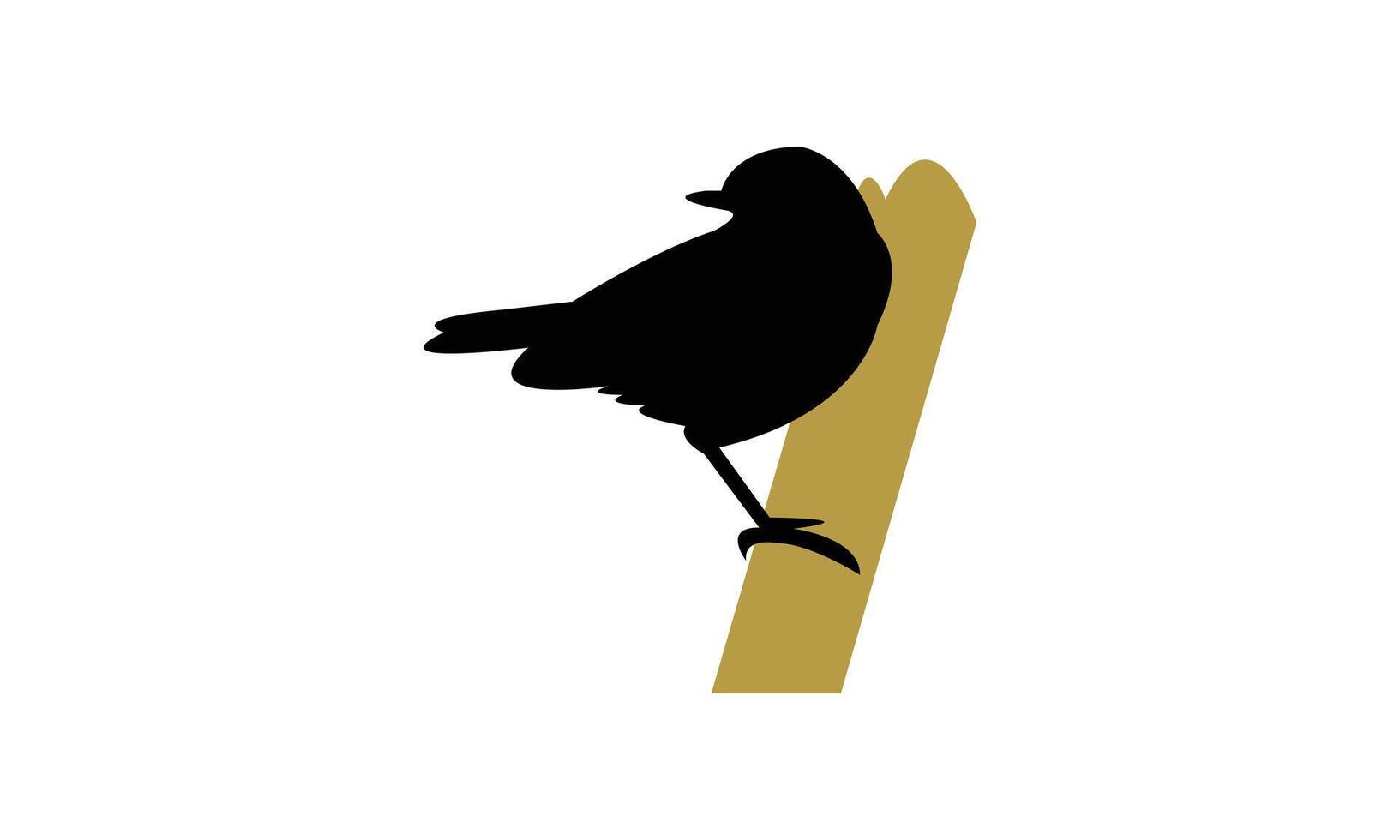 Aguiguan reed warbler bird black Silhouette vector