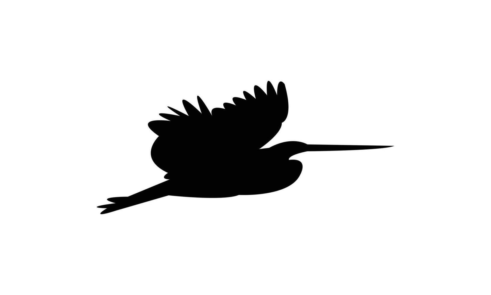 Flying Agami heron bird Silhouette vector
