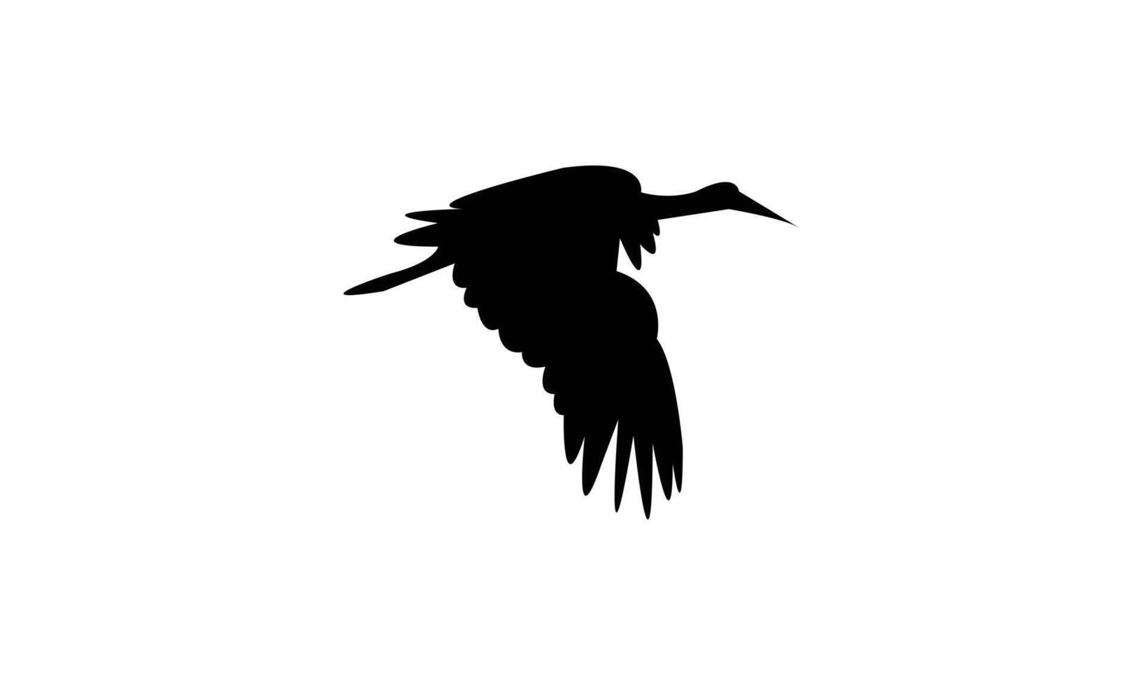 Flying African woolly necked stork bird black Silhouette Design vector