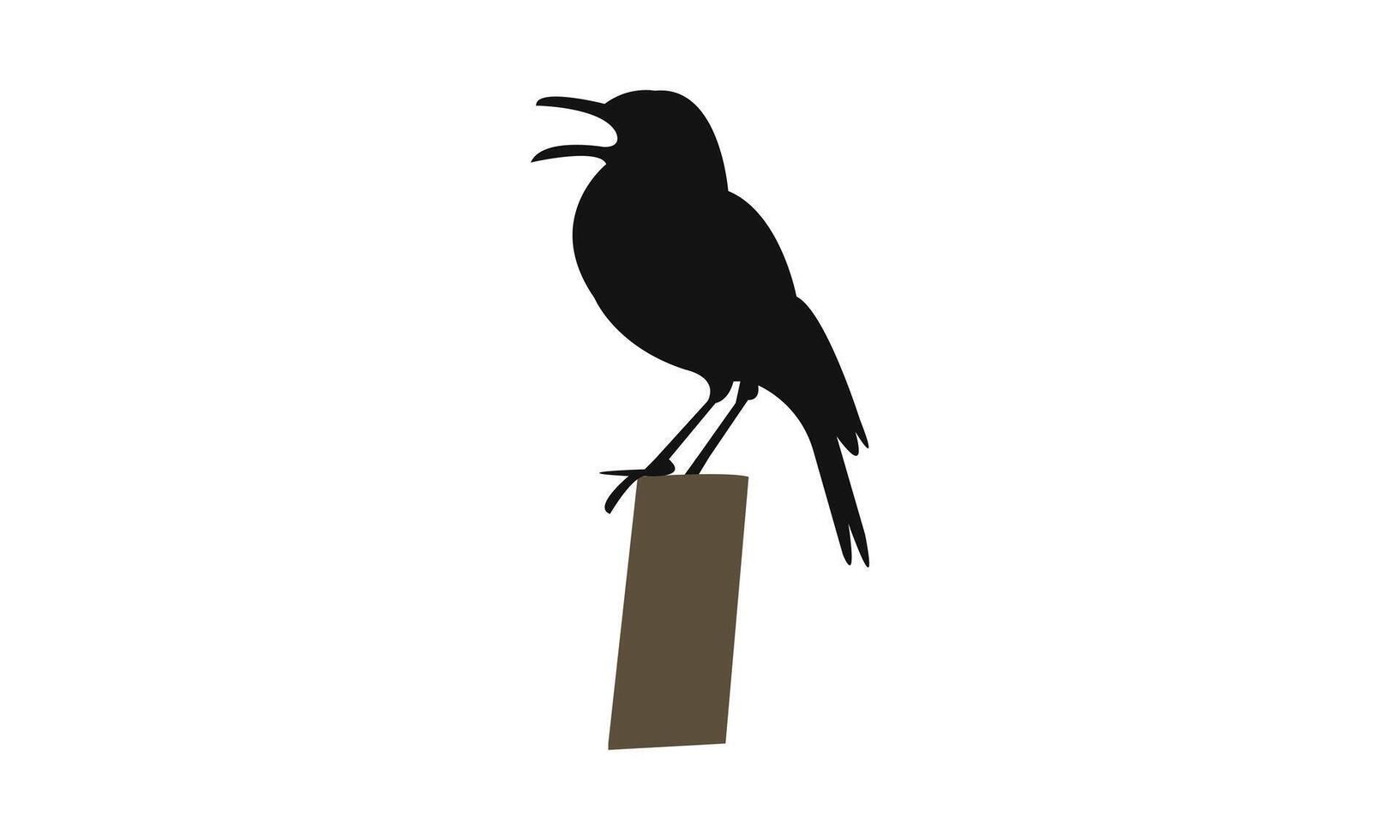 Agulhas long billed lark bird black Silhouette vector