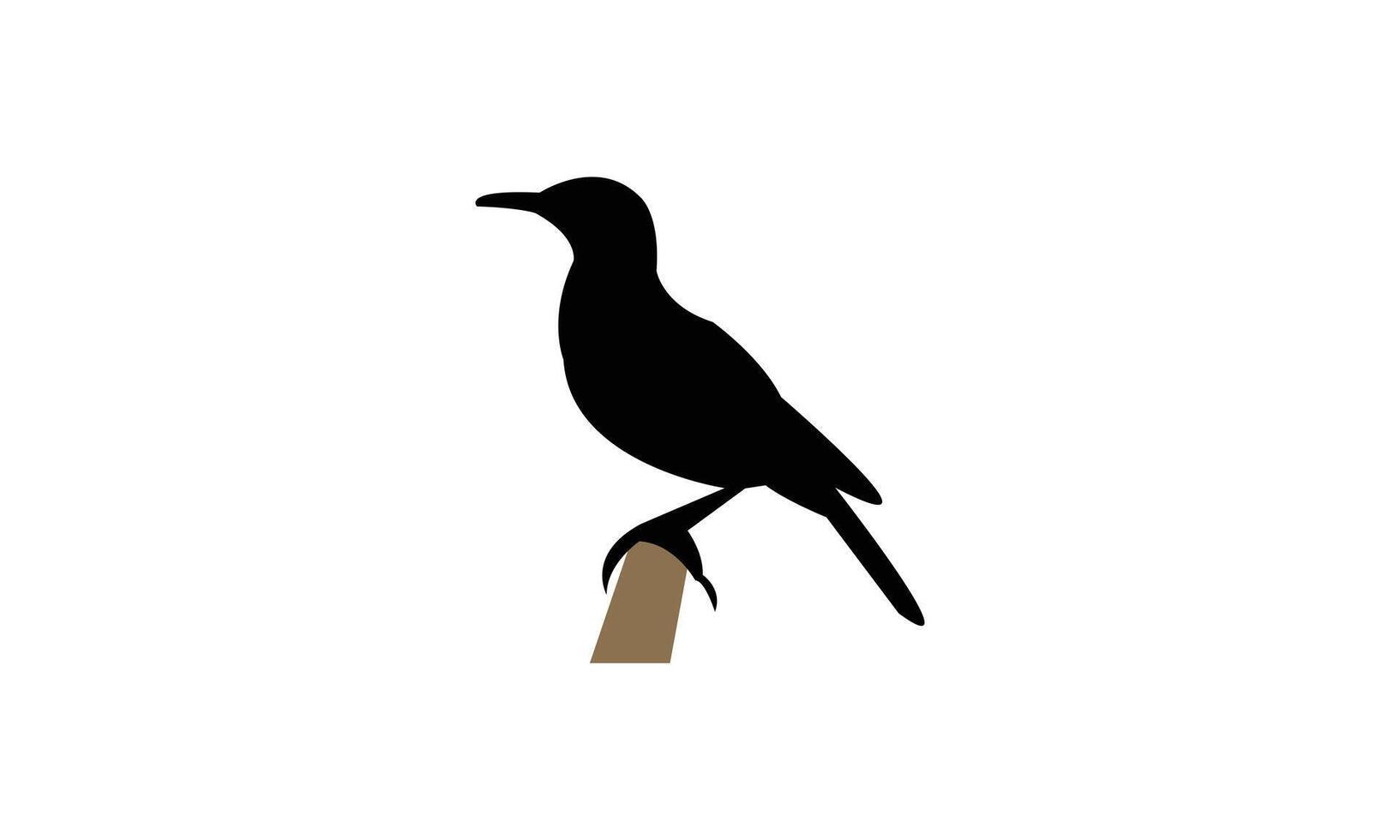 Agulhas long billed lark bird Silhouette Design And Illustration. vector