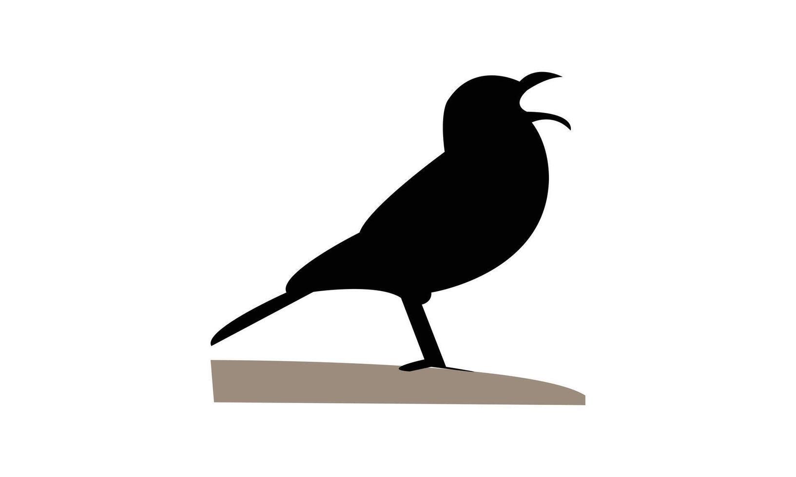 Agulhas long billed lark bird Silhouette Design vector
