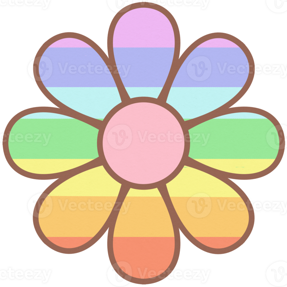rainbow flower pride month set png