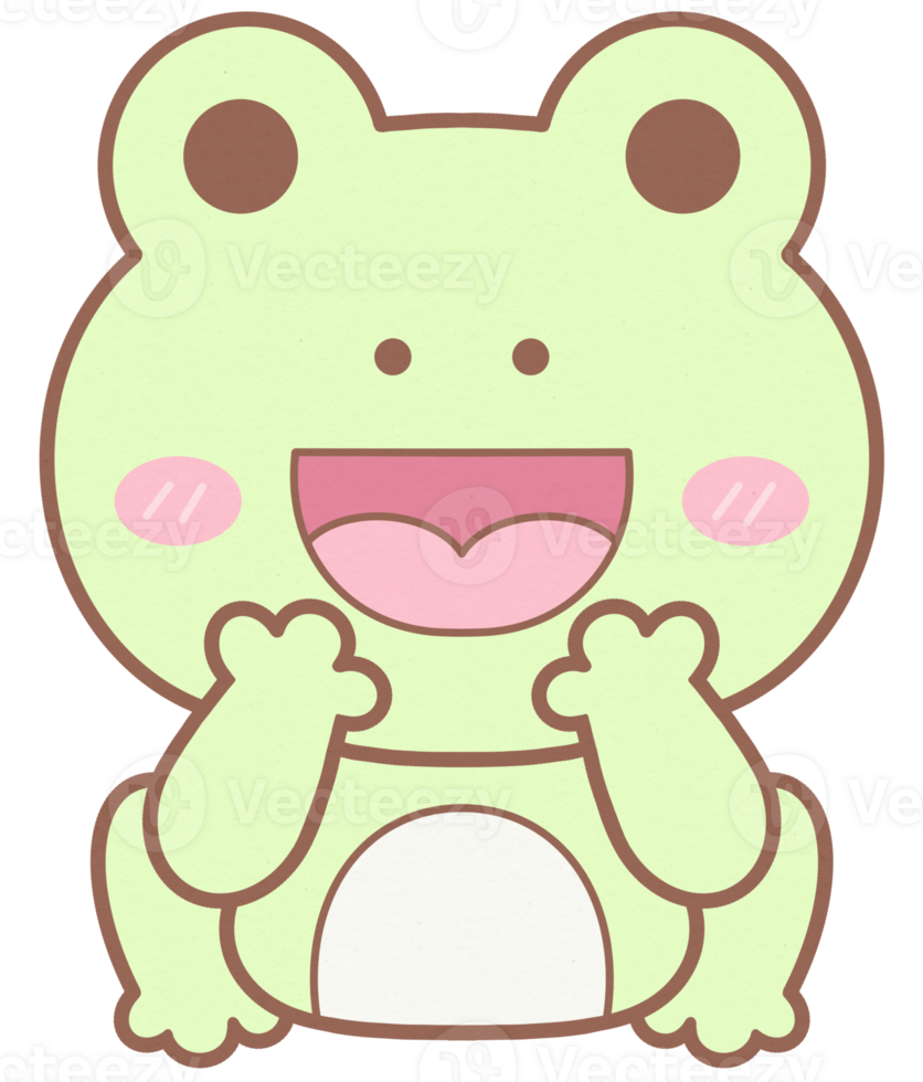 Cute Animal Character Little Green Frog png