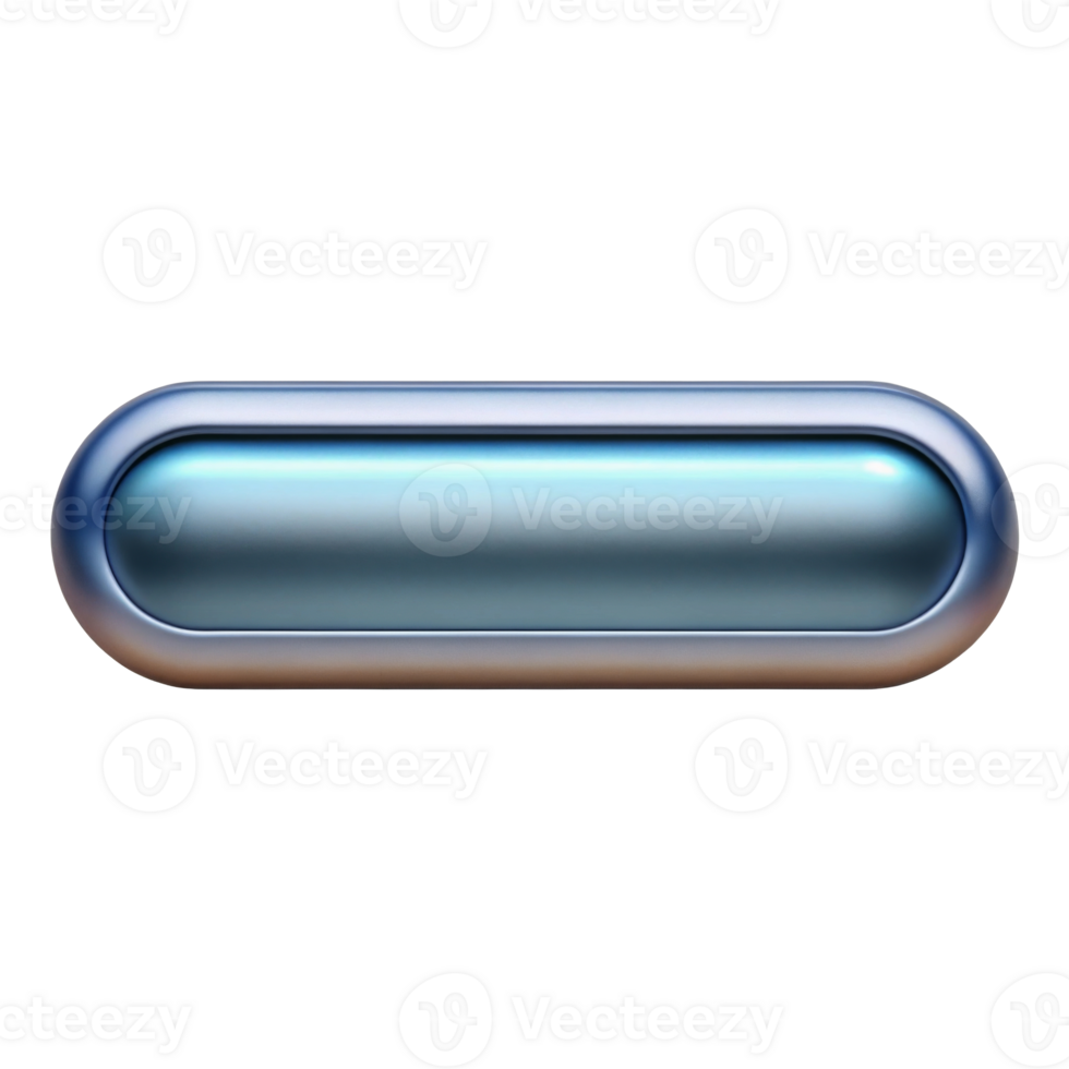 A sleek, elongated blue button with a glossy finish, suitable for modern digital interfaces. png