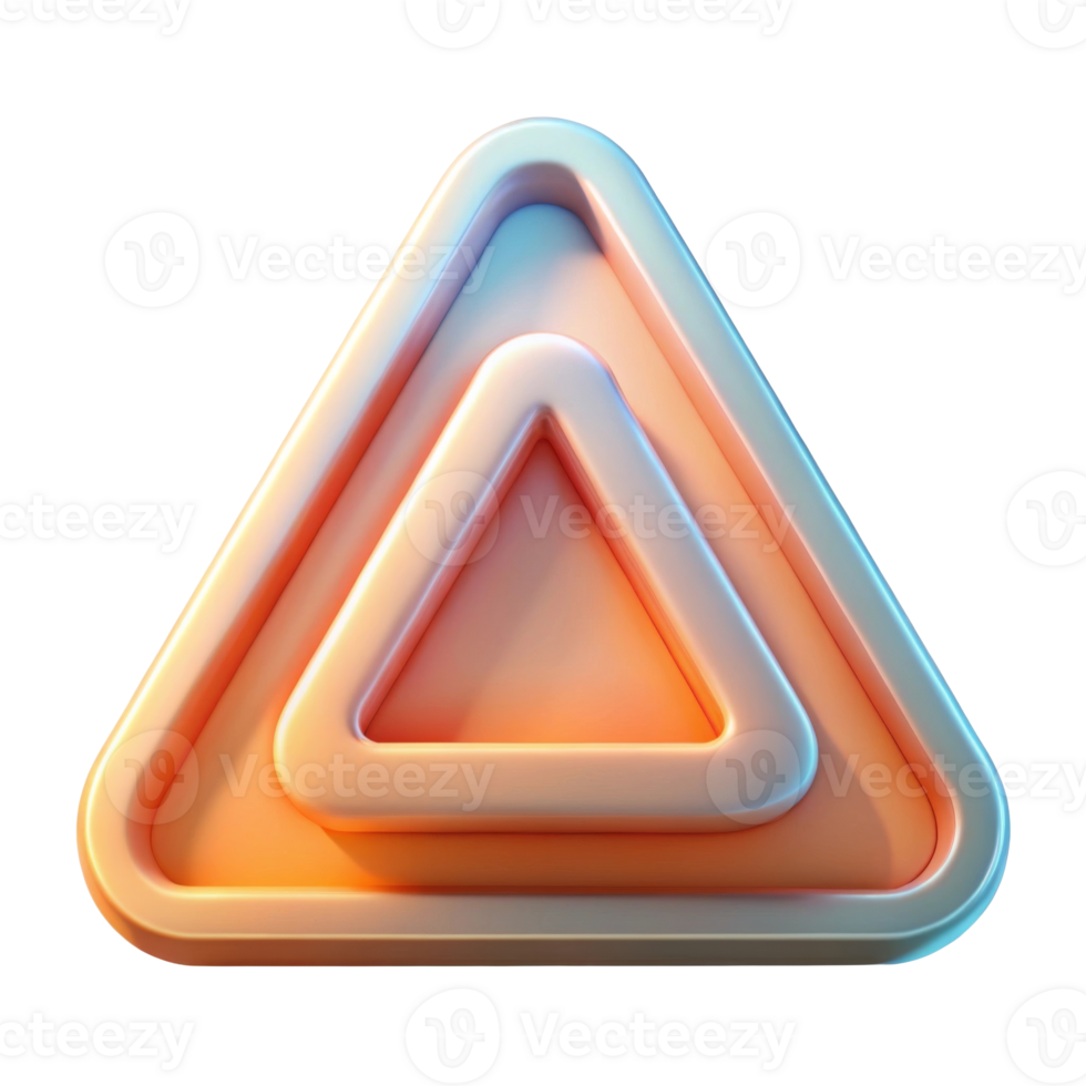 Stylized 3D triangular shapes with a soft gradient, exuding a modern and minimalist aesthetic. png