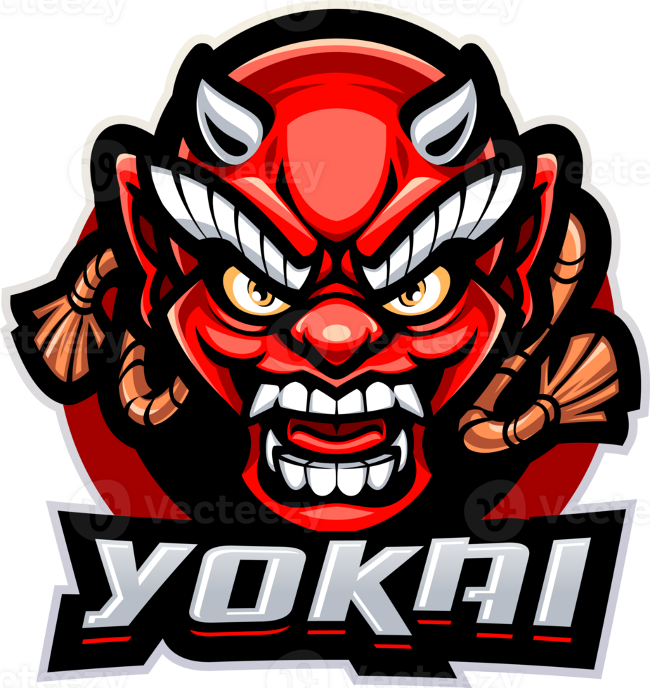 Yokai head esport mascot png