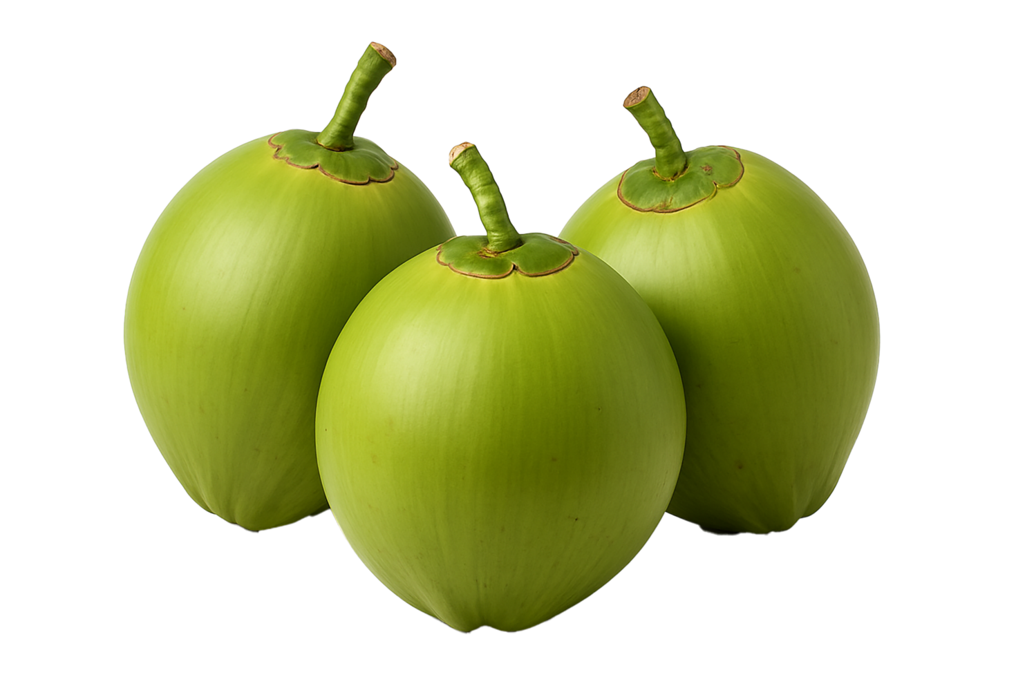 Green Young Coconuts Isolated on Transparent Background png
