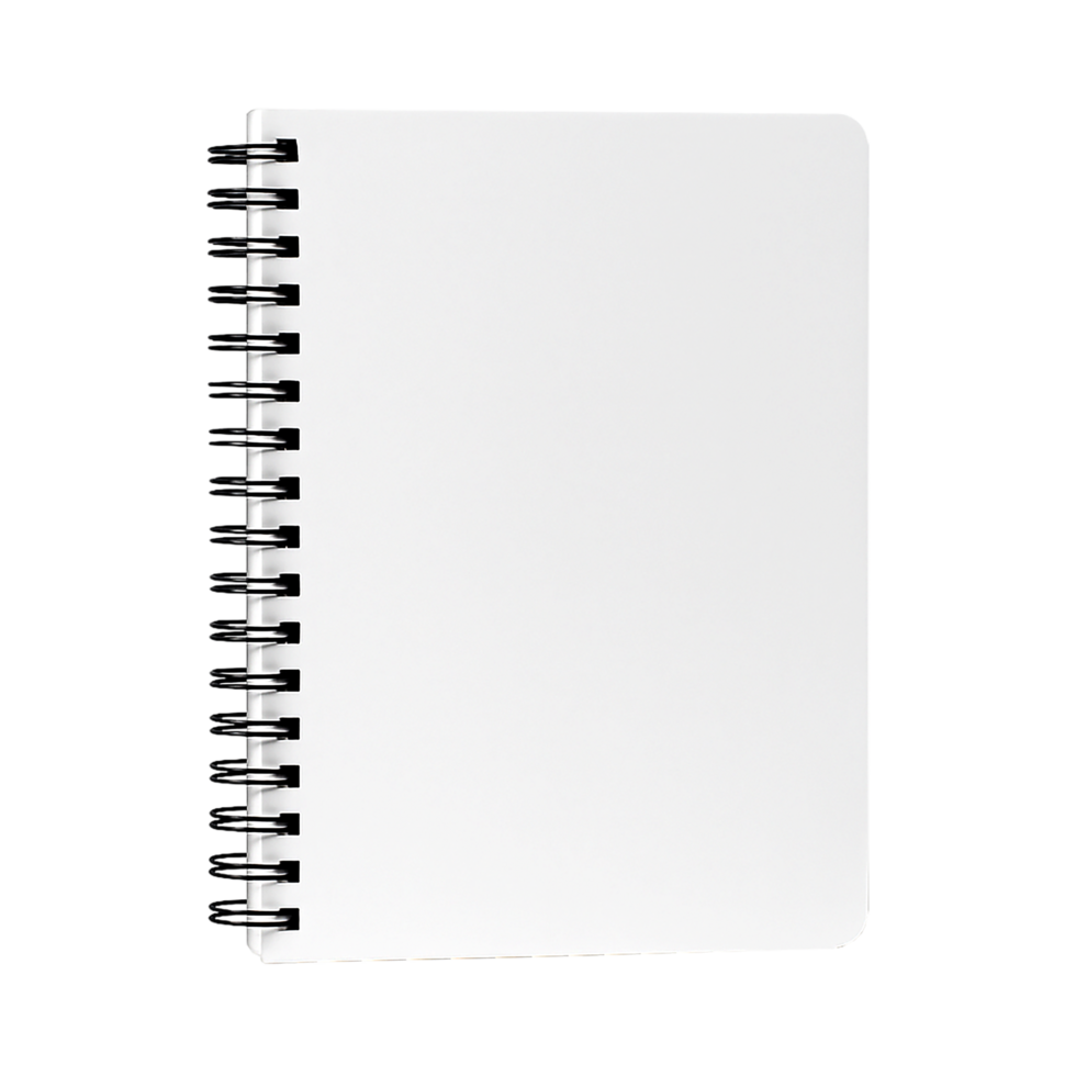 Spiral Notebook, Transparent Background, Blank Cover Journal png