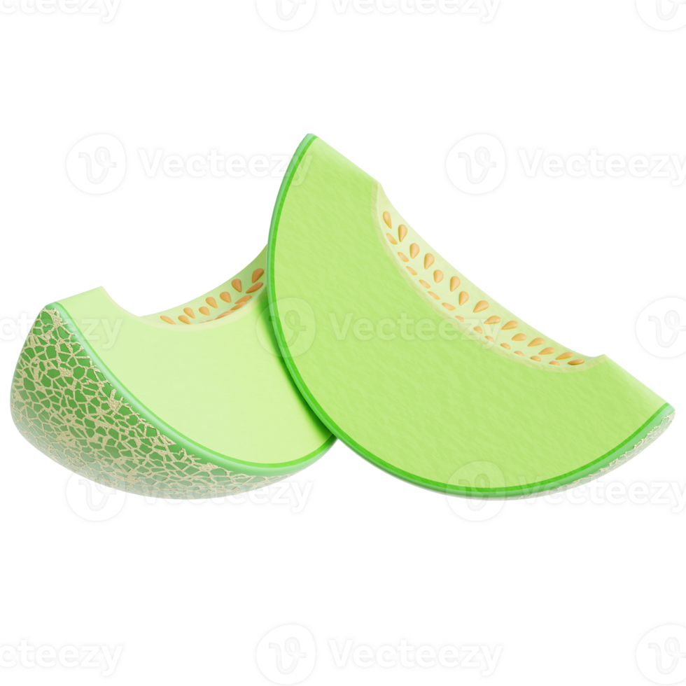 Green Melon 3d Illustration png