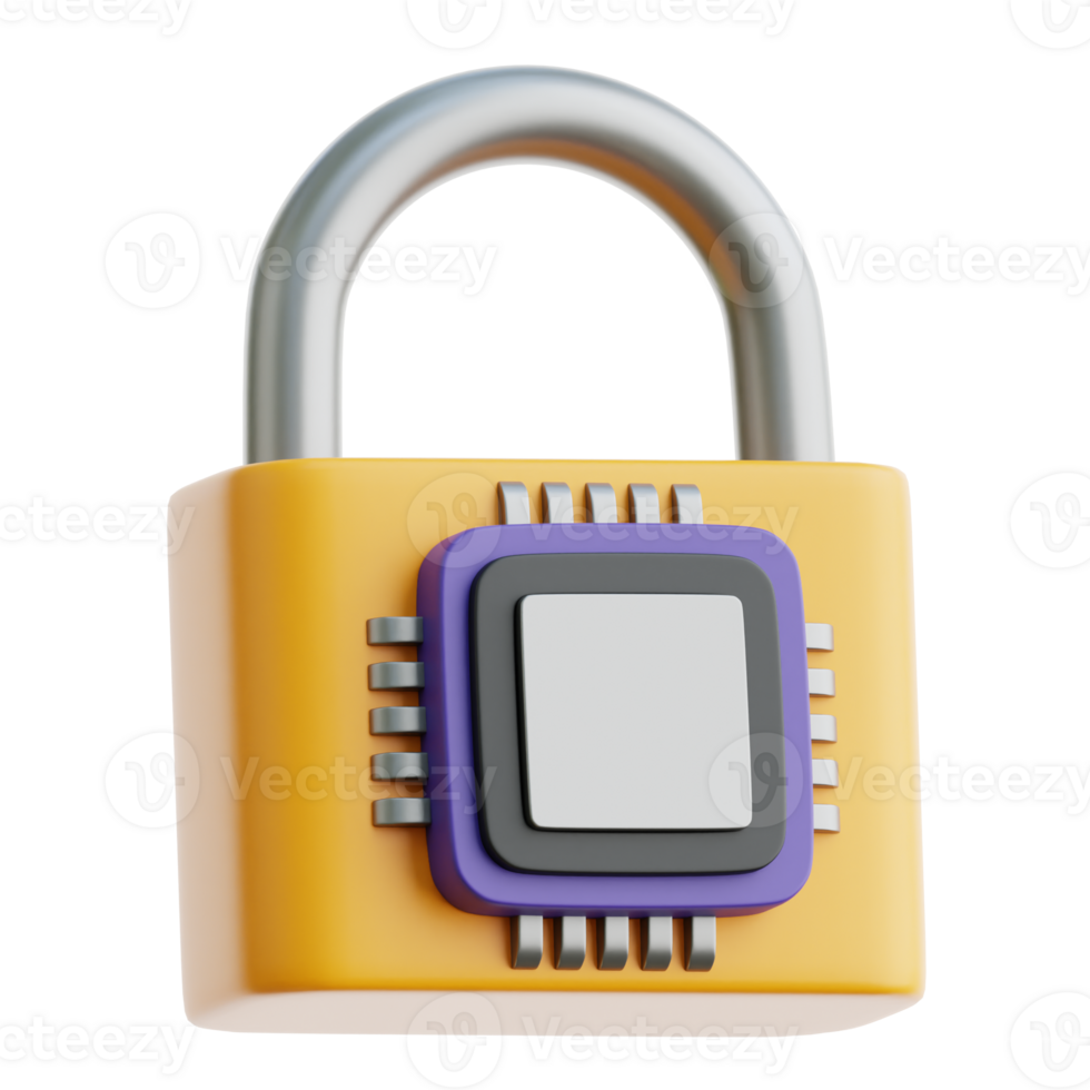 Security Padlock 3d Illustration png