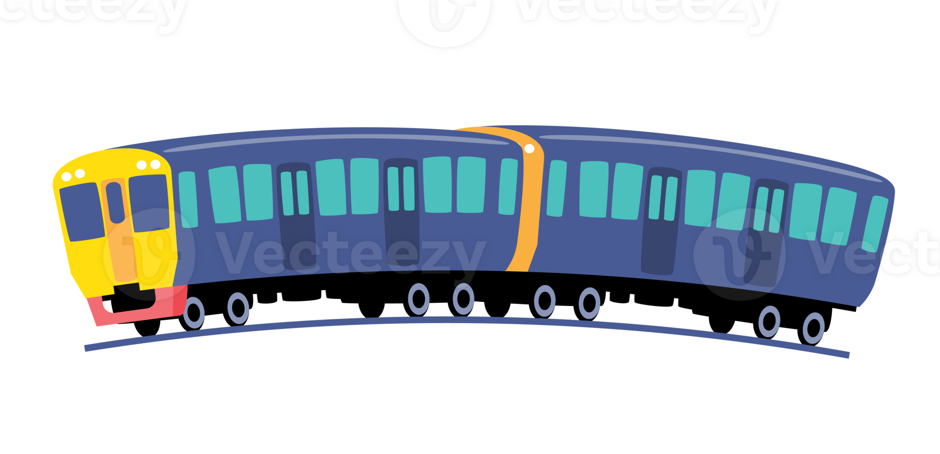 Illustration of a Curved Train png